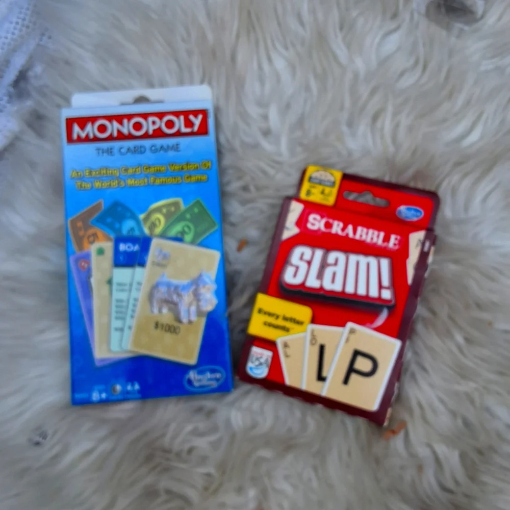 Monopoly and Scrabble card games NEW